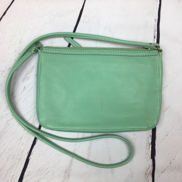 ⭐️ Fossil Mint Pebbled Leather Crossbody Purse EUC - Picture 6 of 8